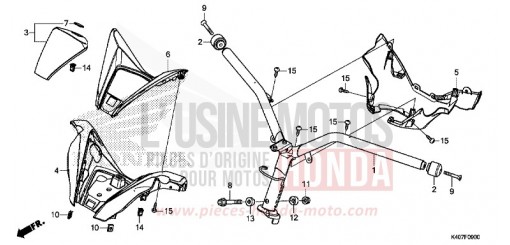 MANETTE DE DIRECTION/REVETEMENT DE GUIDON (NSS125DF/ADF/ADH) NSS125ADF de 2015